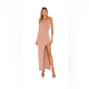 Superdown Toni Slit Maxi Dress in Mocha